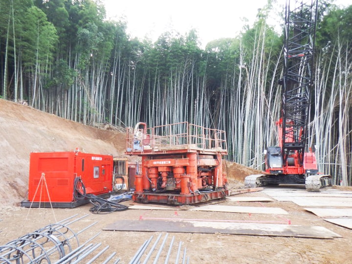 一般県道砂原四方寄線(池上工区）花園跨道橋下部工（Ｐ1、Ａ2）工事