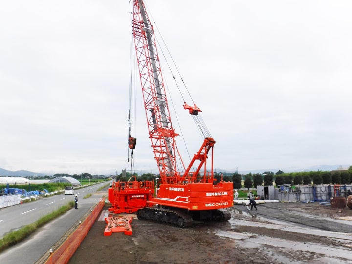 県道鳥栖朝倉線市道跨道橋橋梁下部工（P4）工事