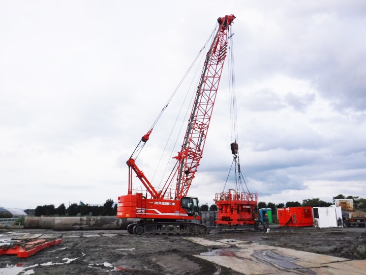 県道鳥栖朝倉線市道跨道橋橋梁下部工（P5）工事