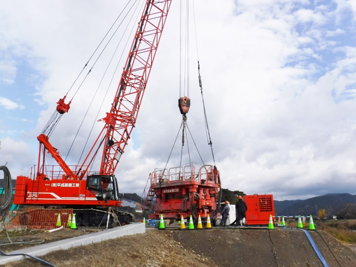 県道甘木朝倉田主丸線屋形原橋橋梁下部工（A1）工事