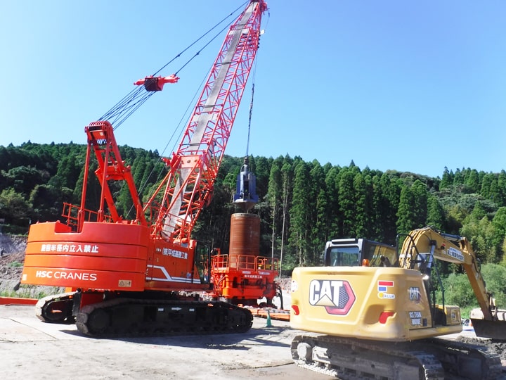 鹿児島3号浜田橋下部工（A1）基礎工事